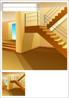 室内楼梯设计矢量素材