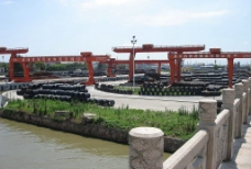 钢材市场货场码头图片
