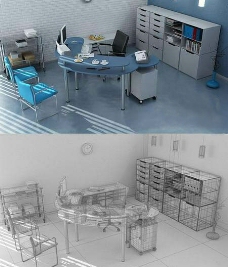 办公室3D模型素材图片