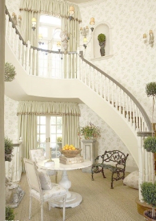 楼梯 白色 欧式图片