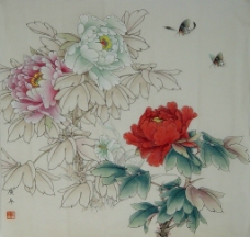 国画牡丹工笔花鸟中国画国画中国风牡丹花古典图片